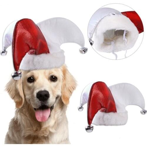 Pet Hat with Adjustable Rope Warm Funny Dressing Cat Dog Cosplay Clown Hat Halloween Christmas Headgear Clothing Accessories