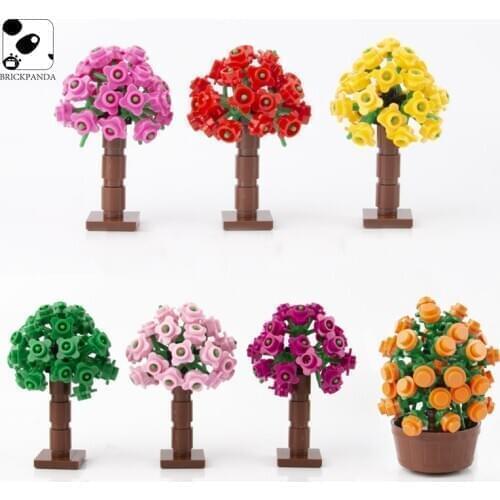 MOC Plants Tree Building Blocks Grass Flower City Figures parts Friends House Jungle Set Accessories Bricks DIY Gift Kids Toys