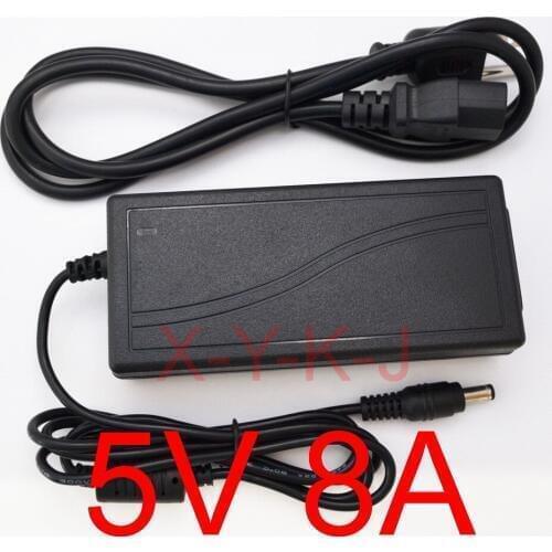 High quality IC solutions 1PCS DC 5V 8A Switch power supply, 40W LED power adapter,EU, US ,UK ,AU Plug