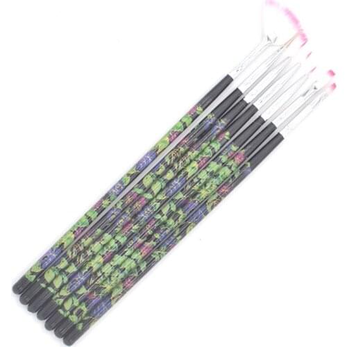 WUF 7Pcs/Pack DIY Nail Art Acrylic UV Gel Design Brush Painting Drawing Pen Tips Tools Kit 39