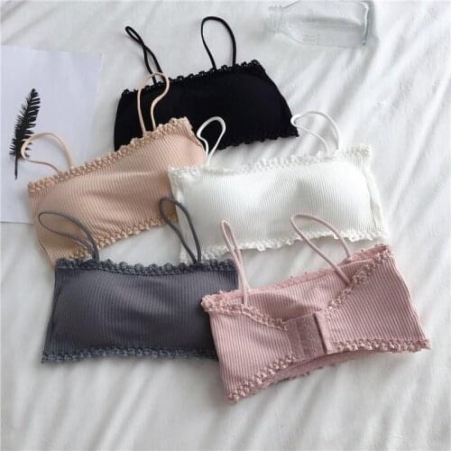 Women Lady Lace Casual Tops Tube Chest Wrap Bandeau Underwear Black White Wrapped Chest Strap Chest Pad Underwear