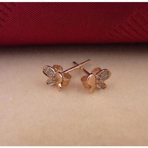 Sinya 18k Gold Diamond Stud earring Rose gold Butterfly fashion design high luster fine jewelry for women ladies girls Hot sale