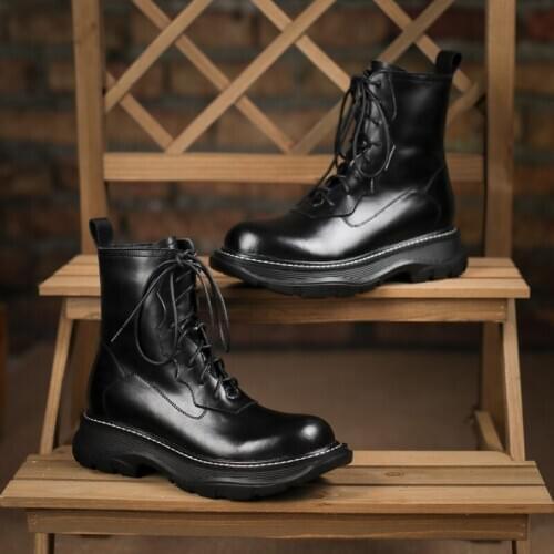 Platform Women Winter Snow Boots 2020 Warm Shearling Fur Ladies Shoes With Heels Genuine Leather Zip Rubber Ankle Boots