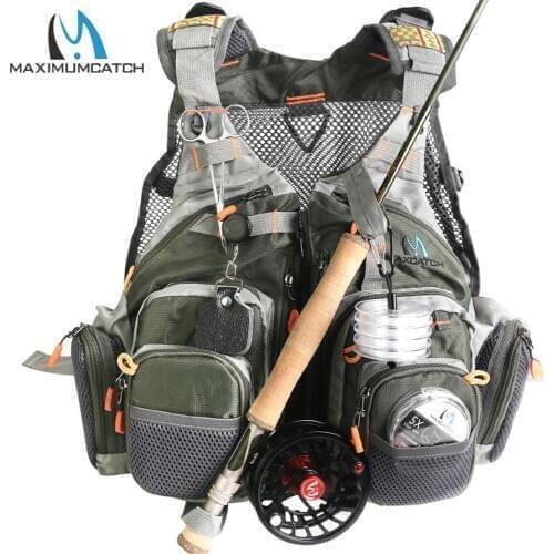 Maximumcatch Fly Fishing Vest With Multifunction Pockets Adjustable-size Mesh Fishing Backpack Fly Fishing Jacket