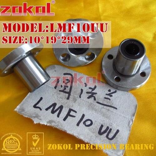 ZOKOL LMF10 UU bearing LMF10UU round flange linear motion bearing 10*19*29mm