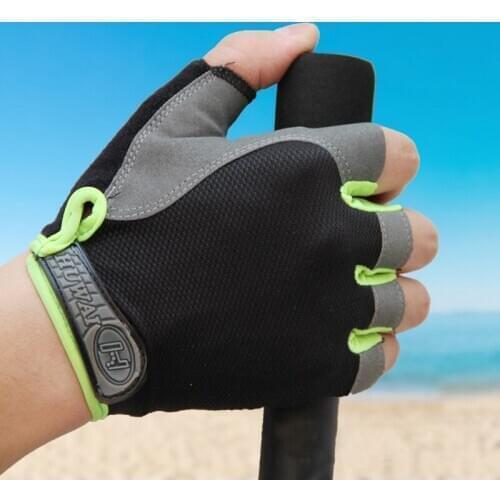 1 Pair Half Finger Cycling Bike Gloves with Absorbing Sweat Design for Men and Women Bicycle Riding Outdoor Sports Accessories