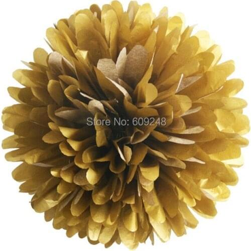 10pcs 8"(20cm) Wedding Christmas Party Decoration Gold Tissue Paper Pom Poms Flower Ball,3 Days Delivery on Orders over $100