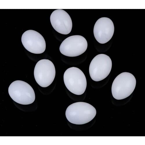 10PCS Fake Eggs Plastic Pigeon Egg Solid Pigeon Fake Egg Pigeon Hatching Supplies 2.5cm x 3.5cm