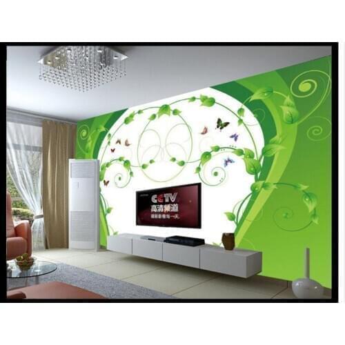 Customzed 3d wallpaper 3d kids wallpaper Green light living room TV background wall decoration painting