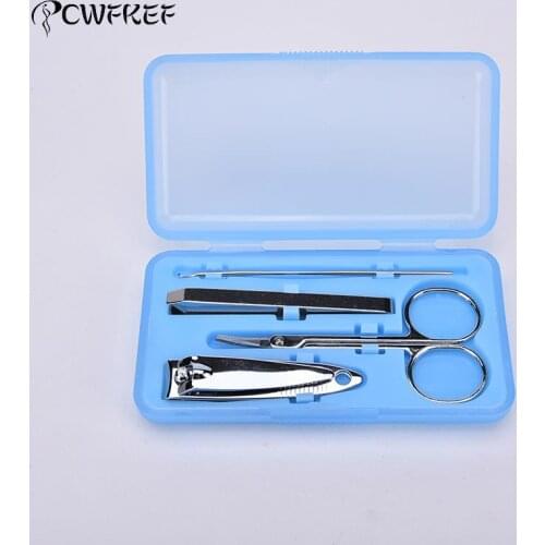 4Pcs/set Manicure Set Clippers Trimmers Pedicure Scissor Random Color Nail Tools Sets Kits Nails Clipper Kit