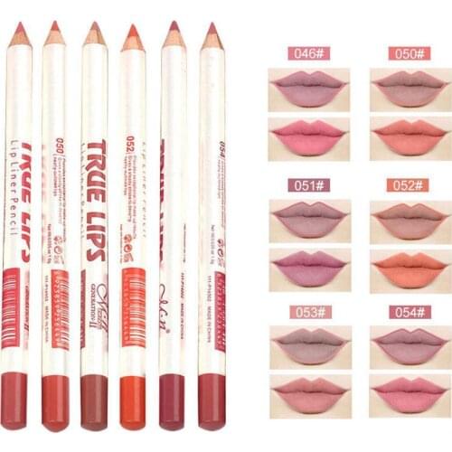 6pcs/set Mixed Color Lip Liner Matte Waterproof Lipstick Pen Lip Contour Makeup Lipstick Tool Cosmetic