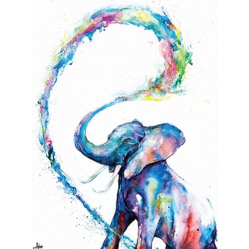 Nordic Abstract Animal Diy Diamond Painting Colorful Elephant 5D Full Diamond Embroidery Rhinestone Drill Mosaic Wall Art Crafts