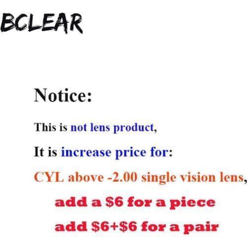 BCLEAR This can't be order alone,Increase used for CYL above -200 single vision lens
