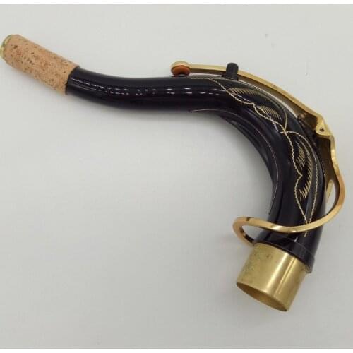 Free Shipping Brand New De Xin Bb Tenor Saxophone Necks Professional Sax Necks Brass Accessories Black Nickel Gold