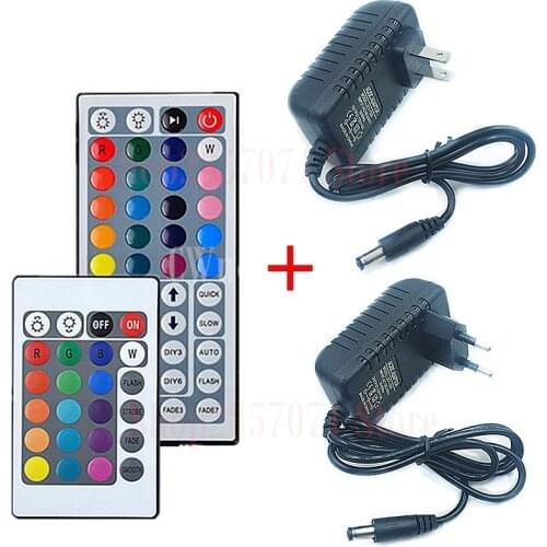 12V 2A EU US Power Adapter with Remote Controller IR 24Key 44Key For SMD 5050 3528 Led Strip