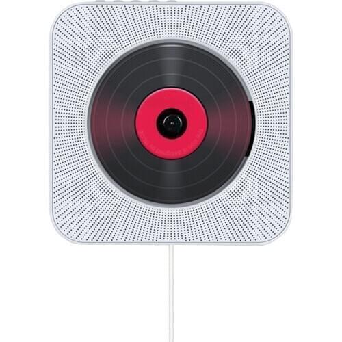 CD Player Wall-mounted Bluetooth Portable Wireless Home Audio Boombox with Remote Control FM Radio Built-in HiFi Speakers USB