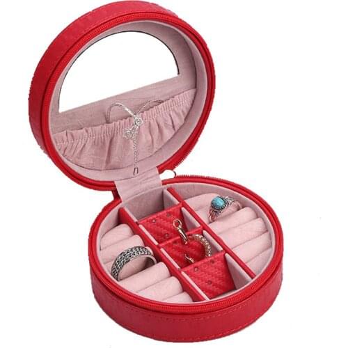 Jewelry Travel Organizer Small Jewelry Box PU Leather Women Girls Traveling Jewelries Case and Portable Jewellery Box