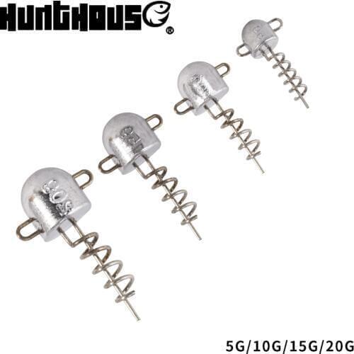 Hunthouse Screw jig head 5g 10g 15g 20g Fixed Lead Jig Head for big shad soft lure