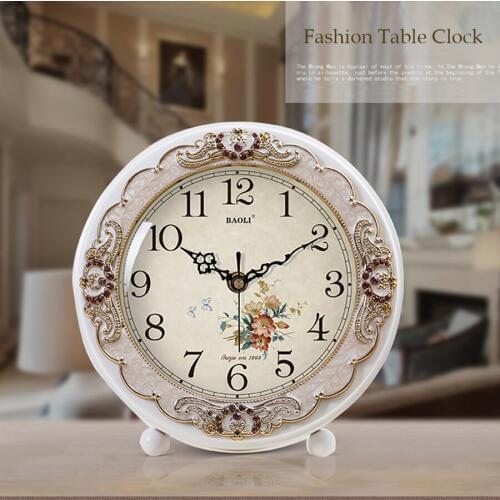 European Mute Table Clock Living Room Office Creative Bedroom Desk Clock Fashion Pastoral Simple Table Watch Desktop Decoration
