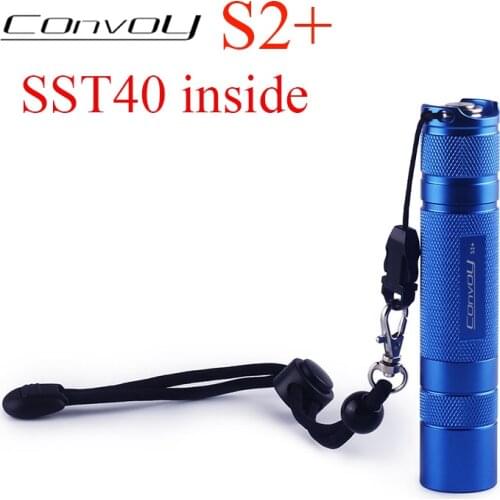 Blue Flashlight Convoy S2+ with SST40 Led Linterna 1800lm Mini Flash Torch 18650 Camping Fishing Police Work Light Bike Lamp