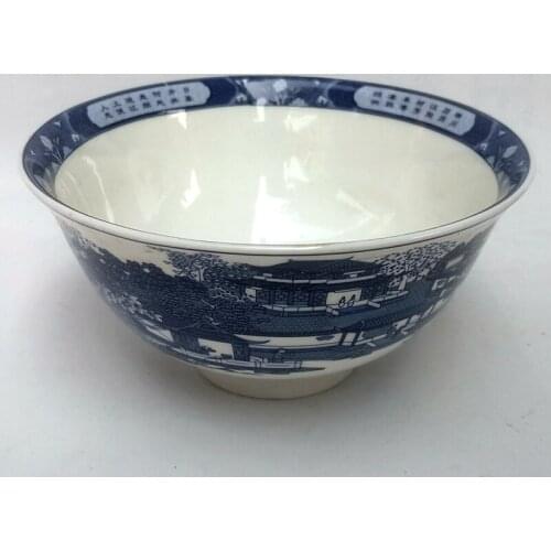 YIZHU CULTUER ART Collected China Old blue-and-white Porcelain Painting Landscape Figure Bowl Dish Family Decoration Gift