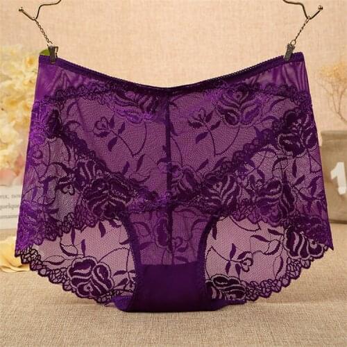 HW9 Hot Sale Ladies Sexy Pure Lace panties Breathable Underpants Jacquard Briefs Female Underwear Intimates Womens Panties