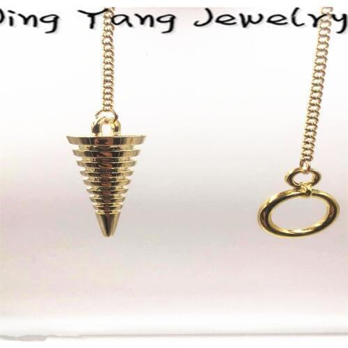 Jingyang Healing Pendulum Scrying A Egyptian Sphere Copper pendulum coil Pendant Metal Pendant and Fashion Chain Nodes