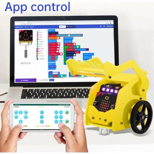 Keyestudio BBC Micro:Bit Kit Smart Car Kit for Micro bit Robot STEM Toys/Support code Graphical Programming (No Micro:Bit Board)