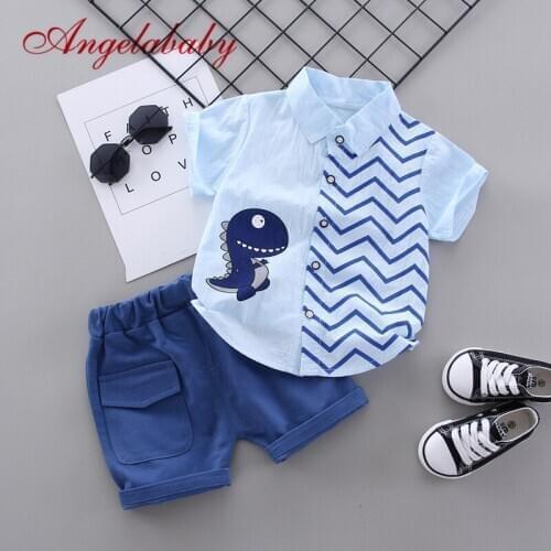 Newborn baby boys summer clothing sets infant fashion gentleman suit cotton shirt+shorts 2pcs toddler clothes for childrens