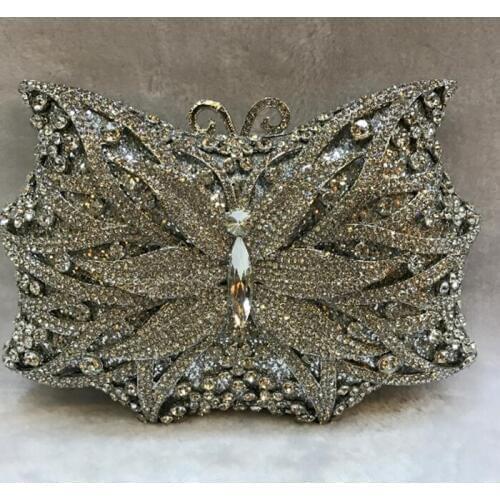XIYUAN BRAND butterfly Evening Clutch PURSE women full dress crystal day clutchES diamond Wedding Bag Mini Purse handbag totes