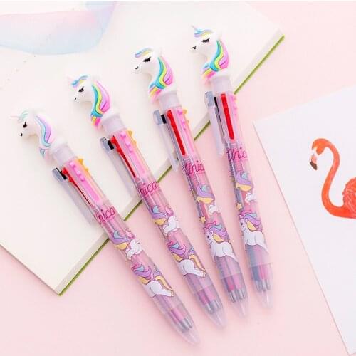 Creative Unicorn Colorful 6 Colors Chunky Ballpoint Pen 42 pcs/lot School Office Supply Gift Stationery Papelaria Escolar