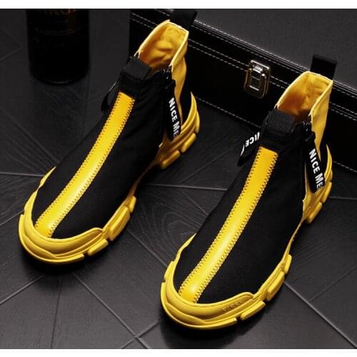Fashion Men Shoes Breathable Male Tenis Masculino Yellow Mens Hip-hop Sneakers