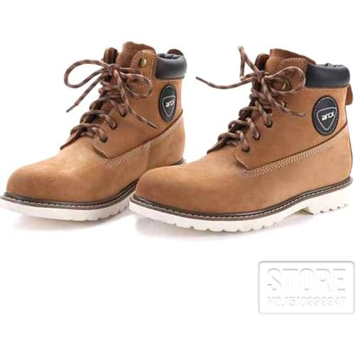 Motorcycle Touring Boots Vintage Design Casual Wear Top Cow Leather Durable Riding Ankle Boots Motorbike Street Racing Shoes