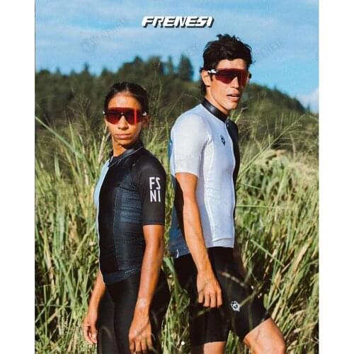 2021 Frenesi New Couple Summer Women Pro Team Sport Short Sleeve Set Cycling Jersey Bicycle Clothing Bib Pants Kits Gel Pad