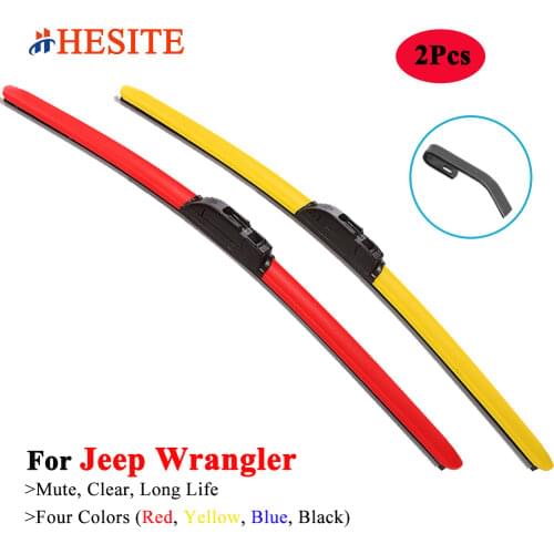 HESITE Color Hybrid Wiper Blades For Jeep Wrangler JK JL TJ YJ Accessories1997 2006 2007 2015 2018 2019 2020 Front Window Wipers
