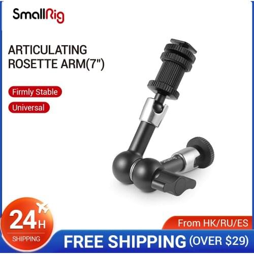 SmallRig Articulating Rosette Arm Max 7 Inches Long With Cold Shoe Mount And 1/4-20 Threaded Screw Adapter - 1497