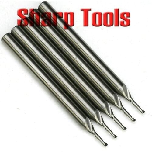 5PC 3.175*1.0*4MM One Flute Spiral CNC Bits Aluminium Solid Carbide Endmill, Metal Aluminum End Mill Cutter in Engraving Cutting