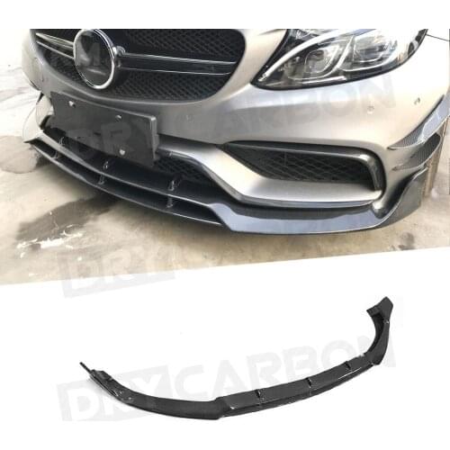 C Class Carbon Fiber Front Bumper Lip Spoiler for Mercedes Benz W205 C63 AMG C180 C200 C260 2015 2016 2017 Splitters Car Styling