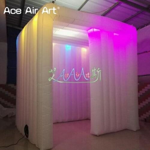 Standing new Design Party Inflatable Photo Booth kiosk/portable photobooth cabin with RGB spots for Events,Wedding in Santiago