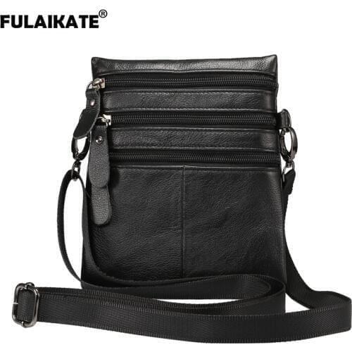 FULAIKATE 6" Genuine Leather Shoulder Strap Bag for Samsung Galaxy Note8 S8 Plus Case Pouch for iPhone 7 8 Plus Universal Bag