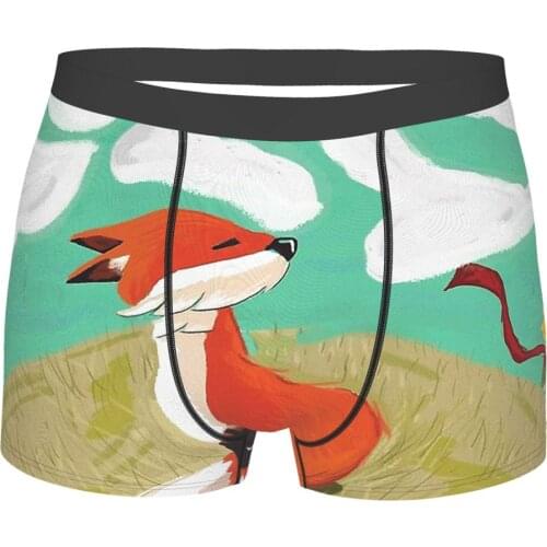 The Little Prince About Life and Human Nature Fox Underpants Breathbale Panties Mens Underwear Comfortable Shorts Boxer Briefs