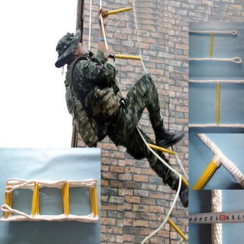 Fire Escape Rope Ladder Climbing Rope Folding Soft Steps Ladders For Outdoor Travel Home Climb Sports Accessory With 2pcs Buckle