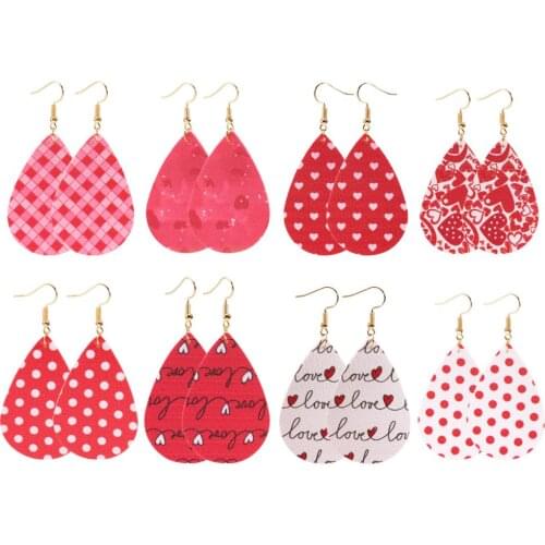 Ckysee Dangle Drop Earring Bohemia Heart PU Leather Earrings For Women Girl Wholesale Fashion Jewelry Valentines Day Gift