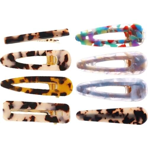 2019 Acrylic Hollow Water drop Rectangle Hair Clips tortoise shell Hairpins Barrettes Acetate Headband Hair Accessories Women