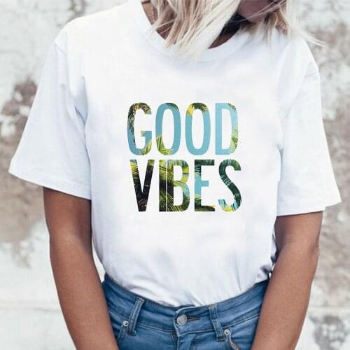 Summer Korean Fashion T-shirt Funny Letter Print T Shirt Women Plus Size Harajuku Casual Cotton Short Sleeve Tees Top Female