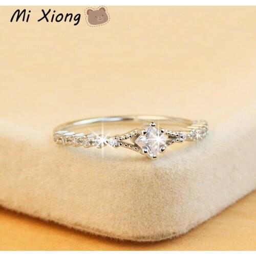 Mi Xiong 925 Sterling Silver Diamond Rings for Women Designer Original Unique Luxury Noble Charm Lady Wedding Engagement Jewelry