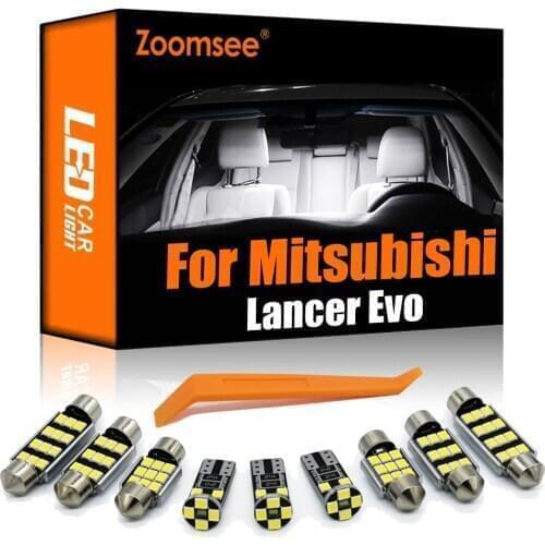 Zoomsee 8Pcs Interior LED For Mitsubishi Lancer Evo IX X 8 9 10 2003-2015 Canbus Vehicle Bulb Indoor Dome Map Reading Light Kit