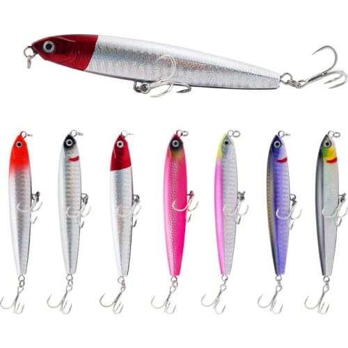 1Pcs Far Throw Fishing Tackle Lure 80mm/10g Sinking Water Hard Bait For Minnow Wobbler Accessories Blood Trough Hook Wholesale