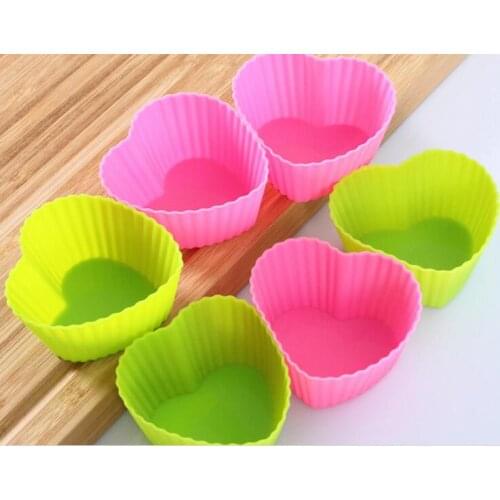 1000pcs/lot, Silicone Cupcake Cases Heart Shaped Cake Baking Molds Cup Set Kitchen Craft Tool Bakeware Pastry Tools Cake Mold