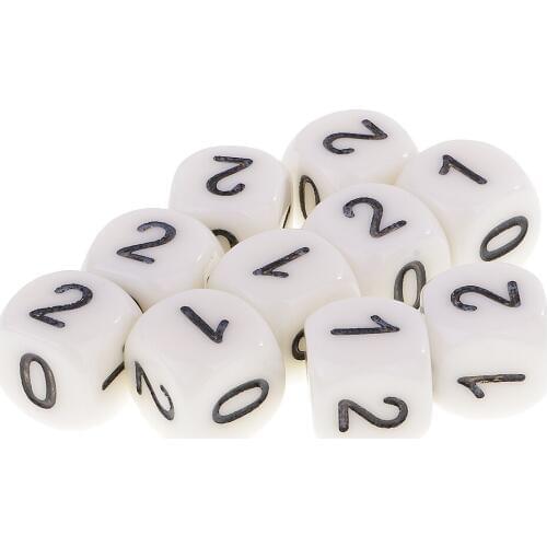 10x Plastic D6 Dices Set For Adult Party Game Toy Or Kids Math Teaching Tool